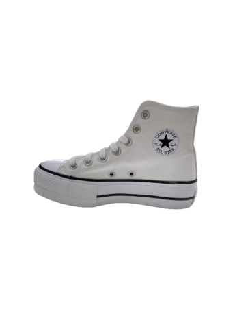 BOTÍN CONVERSE BLANCA DE LONA CON PLATAFORMA